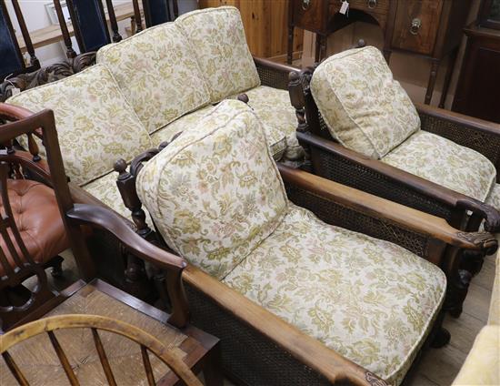 A Bergere three piece suite